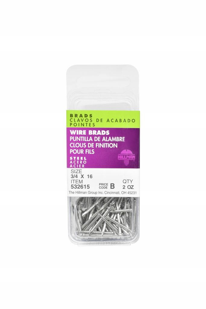 Brads Wire Steel 16 x 3/4in