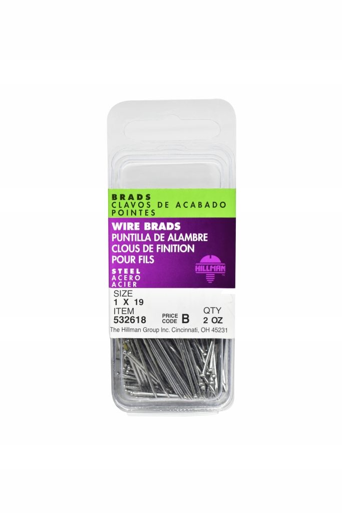 Brads Wire Steel 19 x 1in