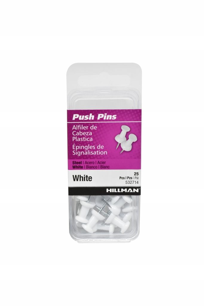 Push Pins White 25pc (532714)