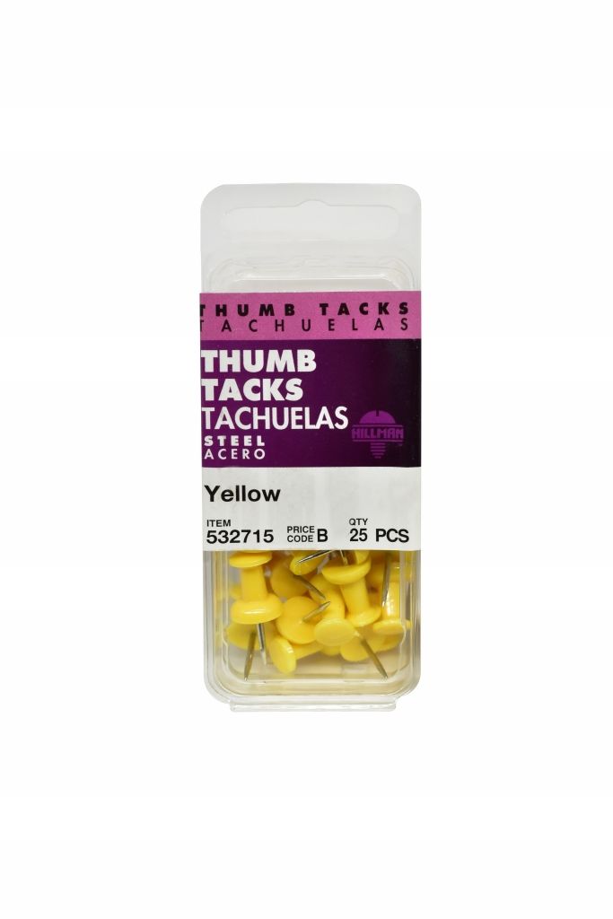 Push Pins Yellow 25pc (532715)