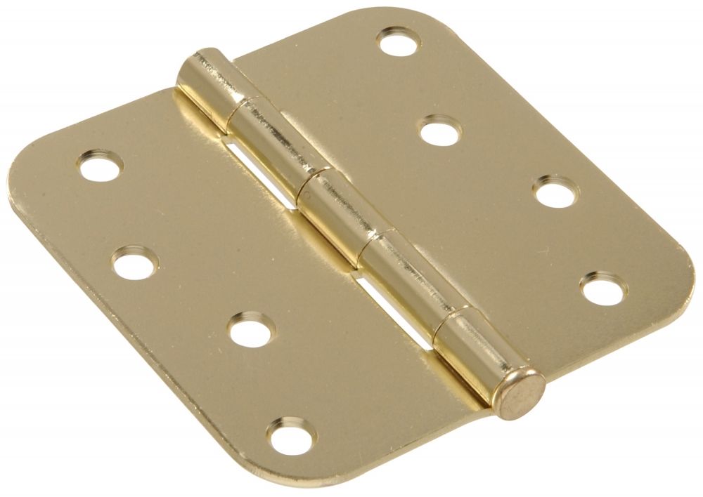 Hinge Door Round Corner Brass Plated 4in