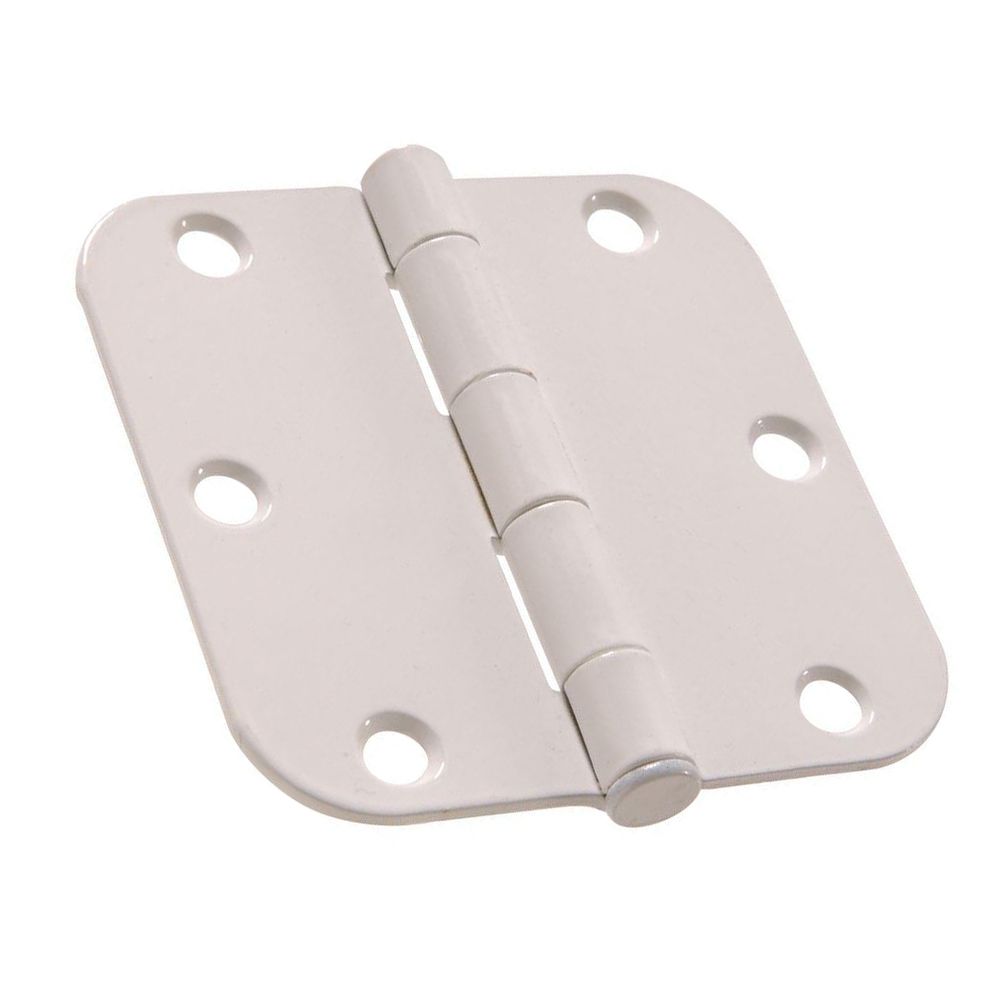 Hinge Door Round Corner White 3-1/2in