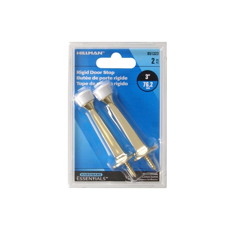 Door Stop Rigid Brass Plated 3in