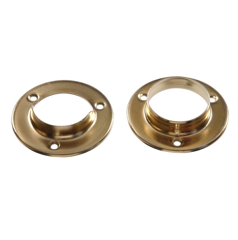 Closet Rod Holder Set Brass