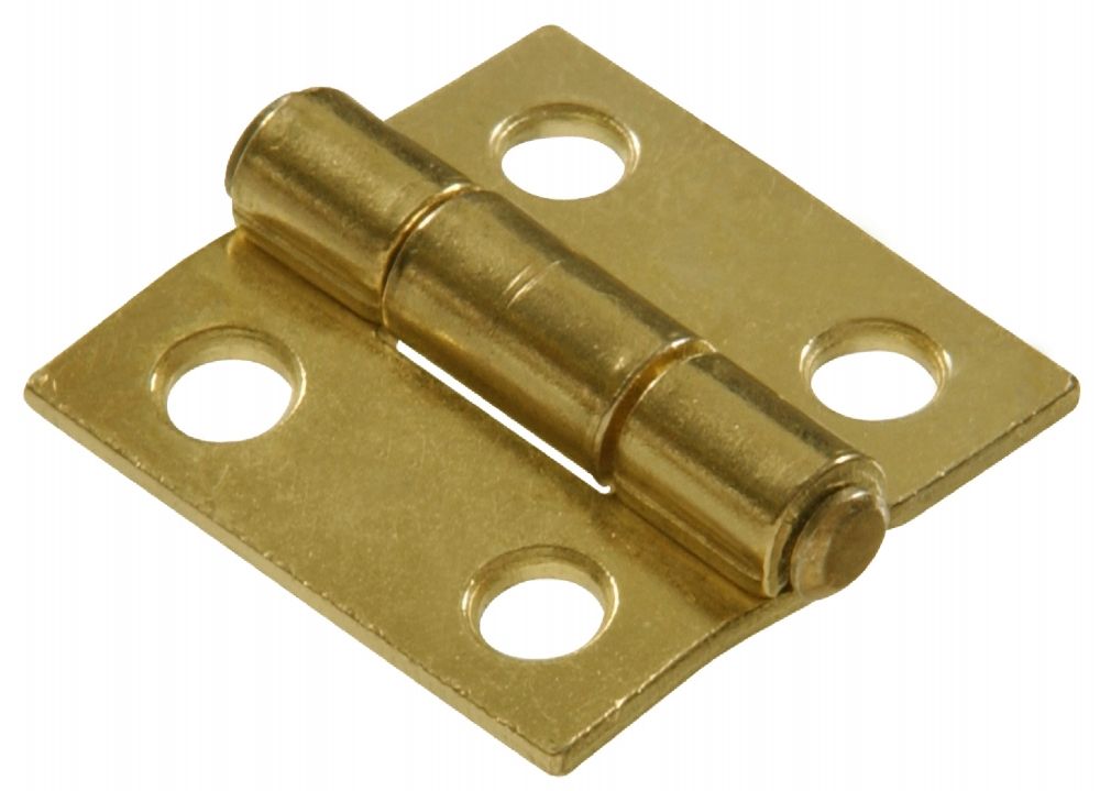 Hinge Fixed Pin Brass Plated 1-1/2in 2pc