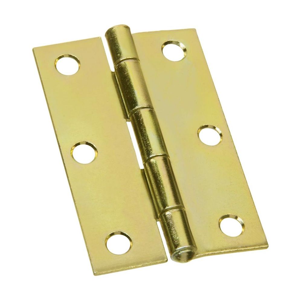 Hinge Fixed Pin Brass Plated 3in 2pc
