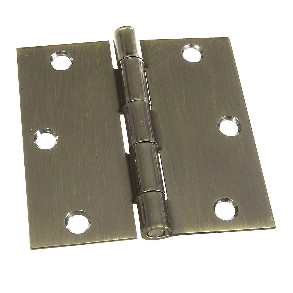 Hinge Door Square Antique Brass 3in