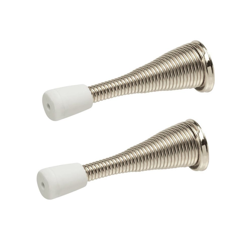 Door Stop Spring Satin Nickel 3in 2pc