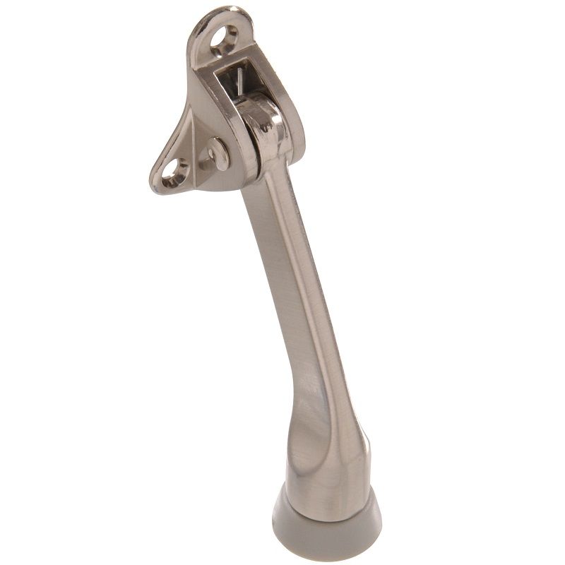 Door Stop Kickdown Satin Nickel 4in