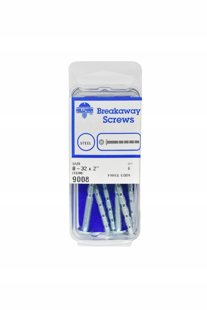 Breakaway Screws 8-32 x 2in