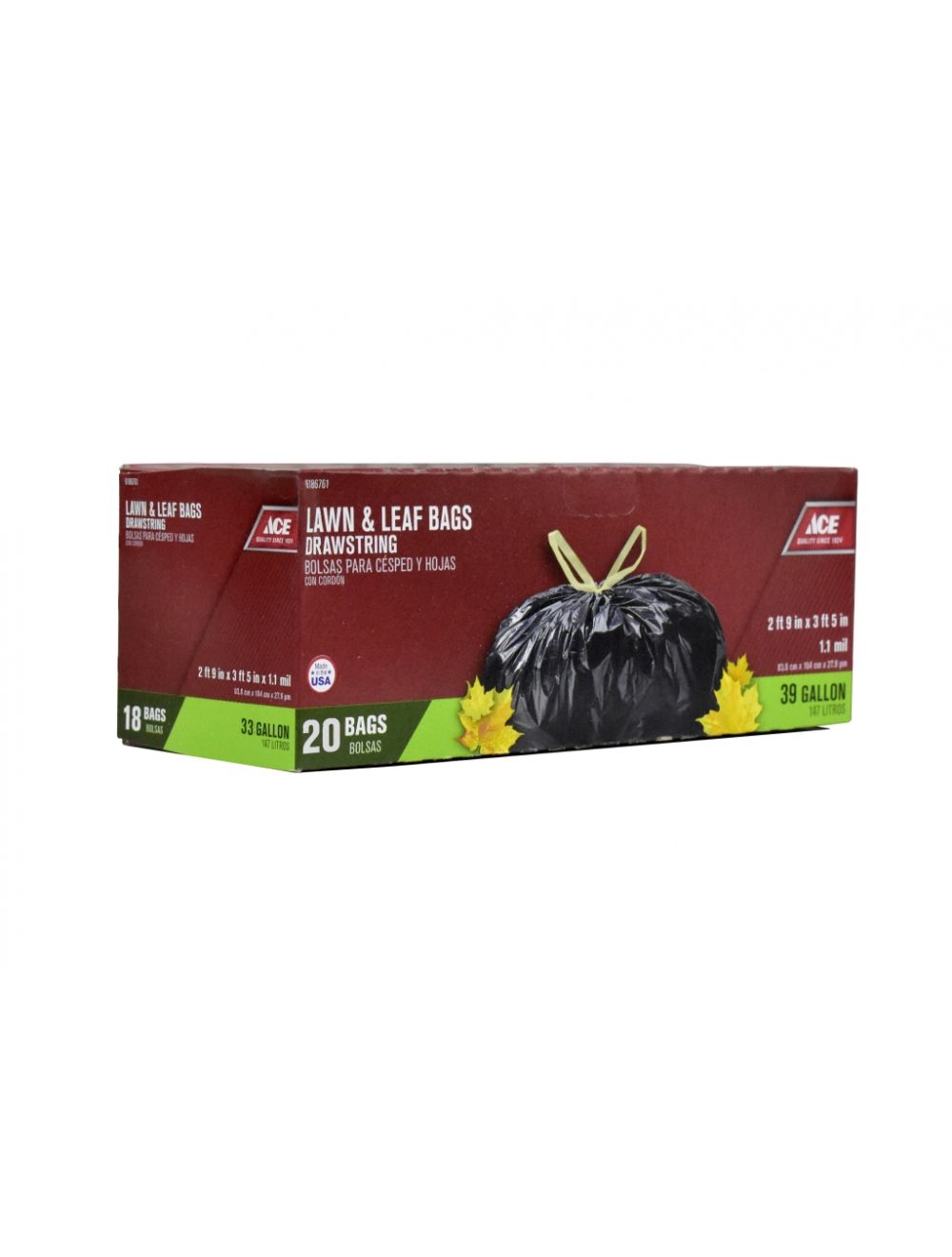 Ace 33 gal Trash Bags Drawstring 50 pk 1.1 mil - Ace Hardware