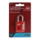 TSA Luggage Padlock Red 3 dial 1-1/8 in. (28mm) (5645403)