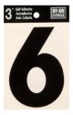 Number 6 Self Adhesive 3in