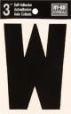 Letter W Self Adhesive 3in