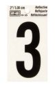 Number 3 Reflective 2in