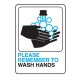 HY-KO Please Remember to Wash Hands Sign 5in x 7in