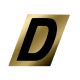 Letter D Black/Gold 1-1/2in
