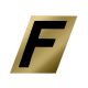 Letter F Black/Gold 1-1/2in
