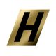 Letter H Black/Gold 1-1/2in