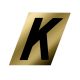 Letter K Black/Gold 1-1/2in
