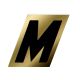 Letter M Black/Gold 1-1/2in