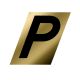 Letter P Black/Gold 1-1/2in