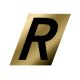 Letter R Black/Gold 1-1/2in