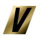 Letter V Black/Gold 1-1/2in