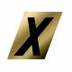 Letter X Black/Gold 1-1/2in