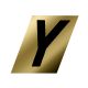 Letter Y Black/Gold 1-1/2in