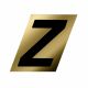 Letter Z Black/Gold 1-1/2in