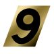 Number 9 Black/Gold 1-1/2in