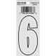 Self Adhesive Number White #6 3in