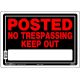 Sign Posted No Trespassing / Keep Out 10 in x 14 in (5028441) (840141)