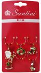 Christmas Beaded Wine Charms 6pk (201-0300165)