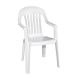 Adams High Back Plastic Chair White