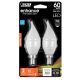 Feit CA10 E12 LED Bulb Soft White 60 Watt Equivalence 2pk (3765138)