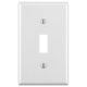 Plastic 1 Gang Toggle Switch Wall Plate White