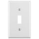 Plastic 1 Gang Toggle Switch Wall Plate White