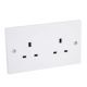 Unswitched Socket Outlet Double 2 Gang 13 Amp White (924)