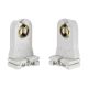 White Bi-Pin Tall Fluourescent Lamp Holder 2pc (13354)