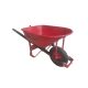 Wheelbarrow Solid Wheel Steel Handle Red 6cu