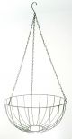 White Steel Hanging Basket with Liner 14in