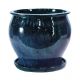 Planter/Saucer Glaze Ceramic Blue 8in