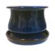 Planter/Saucer Low Bell Ceramic Blue 6in