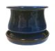 Planter/Saucer Low Bell Ceramic Blue 6in