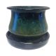 Planter/Saucer Green Ceramic Low Bell Glazed 6in