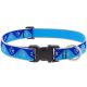 Lupine Pet Reflective Blue Paws Nylon Dog Collar 28in. Adjustable