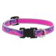Lupine Pet Reflective Pink Paws Nylon Dog Collar 16in. Adjustable