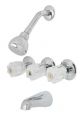 OakBrook Three Handle Tub And Shower Faucet in Chrome